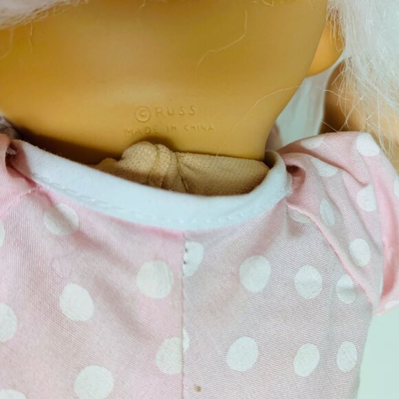 Russ Troll Doll Kidz Pink Polka Dot Pajamas Nightcap 12" Sleepyhead VTG 90s - Picture 8 of 14